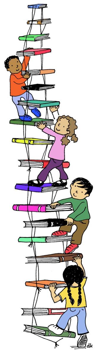 kids on ladder