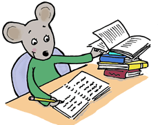 mouse doing homework
