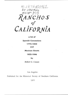 Ranchos of California