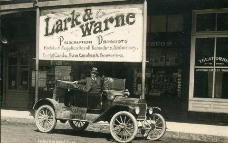 Lark & Warne Pharmacy, Guerneville, CA circa 1920 photo