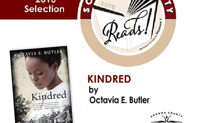 book cover Kindred with Sonoma County Reads logo