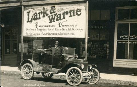 Lark & Warne Pharmacy, Guerneville, CA circa 1920 photo