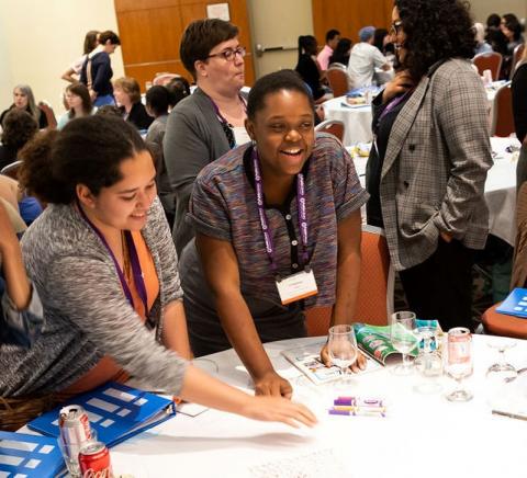 Picture of Zayda and Cortunay at Chicago internship kick-off event